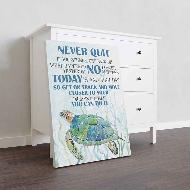 Skitongifts Wall Decoration, Home Decor, Decoration Room Turtle Never Quit-TT1811