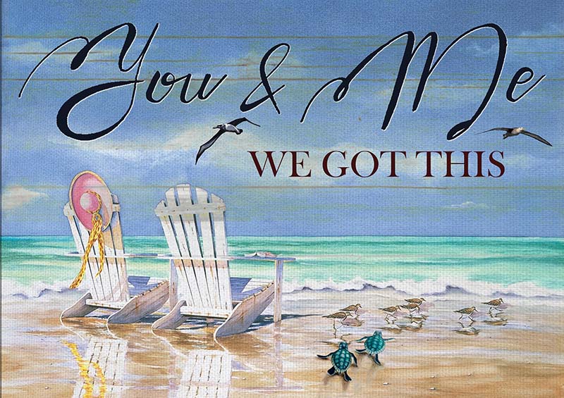 Turtle You And Me We Got This Sunset Beach Sea Seagulls TT1109