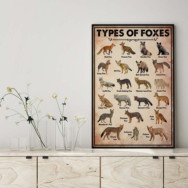 Skitongifts Wall Decoration, Home Decor, Decoration Room Types Of Foxes MH2709