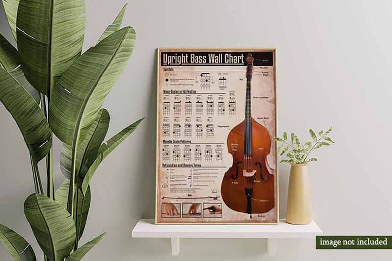 Upright Bass Wall Chart Funny MH1109