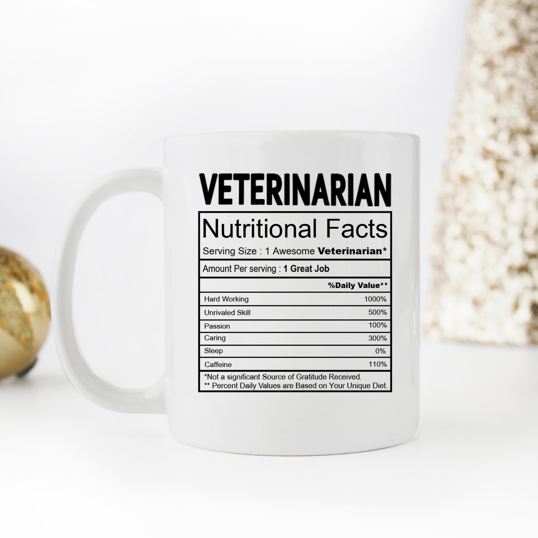 Skitongifts Funny Ceramic Novelty Coffee Mug Veterinarian Nutritional Facts zzwehac