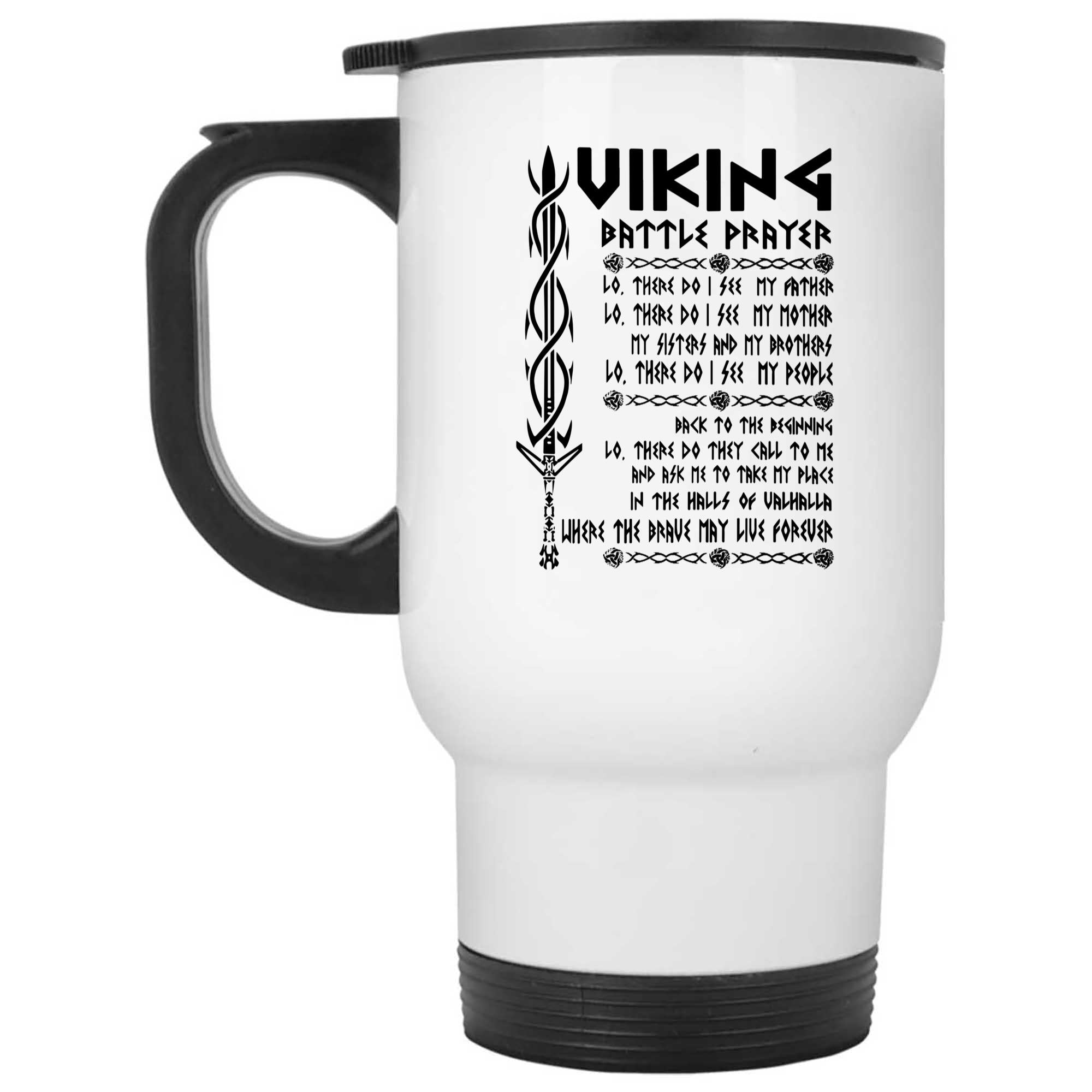 Skitongifts Funny Ceramic Novelty Coffee Mug Viking Battle Prayer Valhalla Glory L4rLBDi