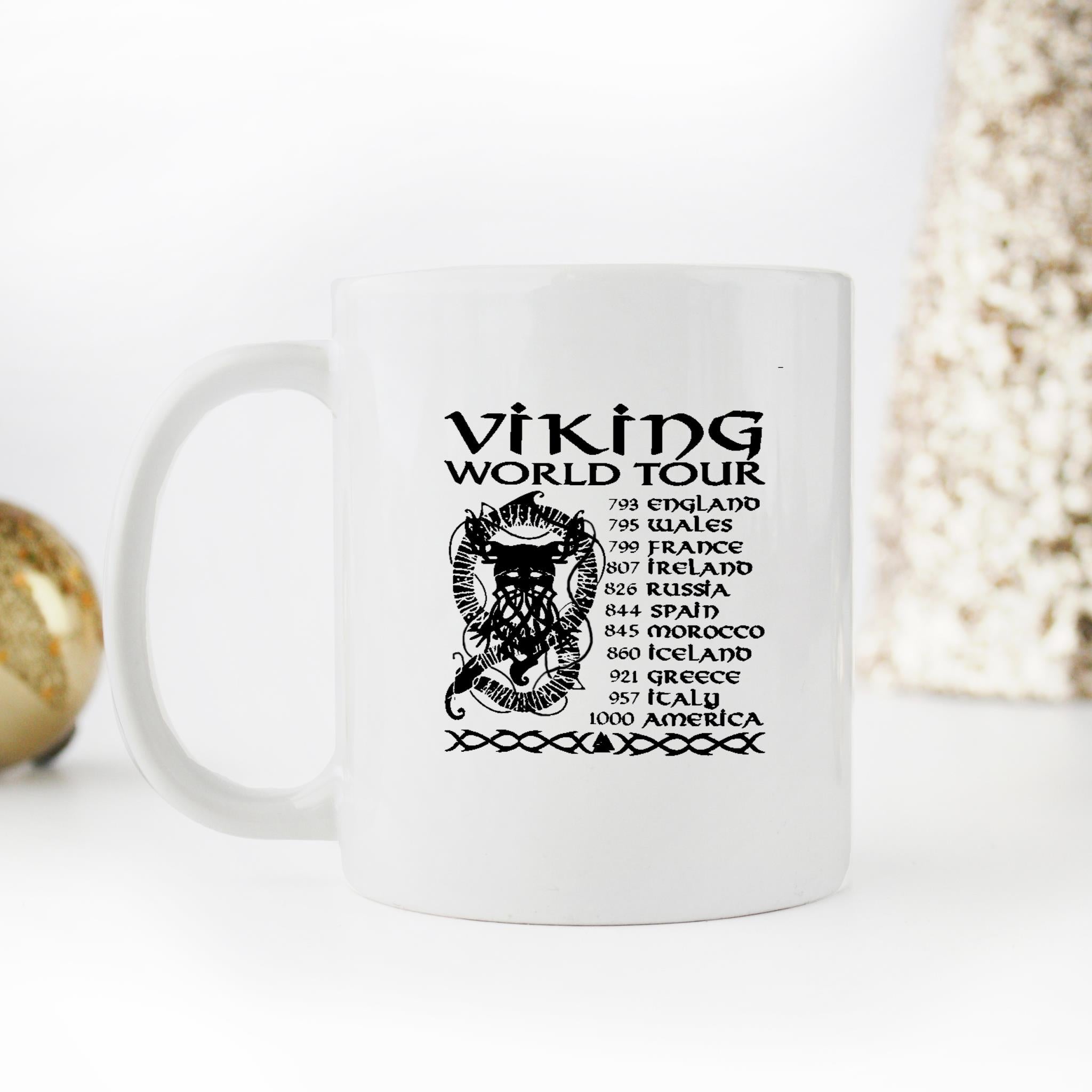 Skitongifts Funny Ceramic Novelty Coffee Mug Viking World Tour fy3ylQU