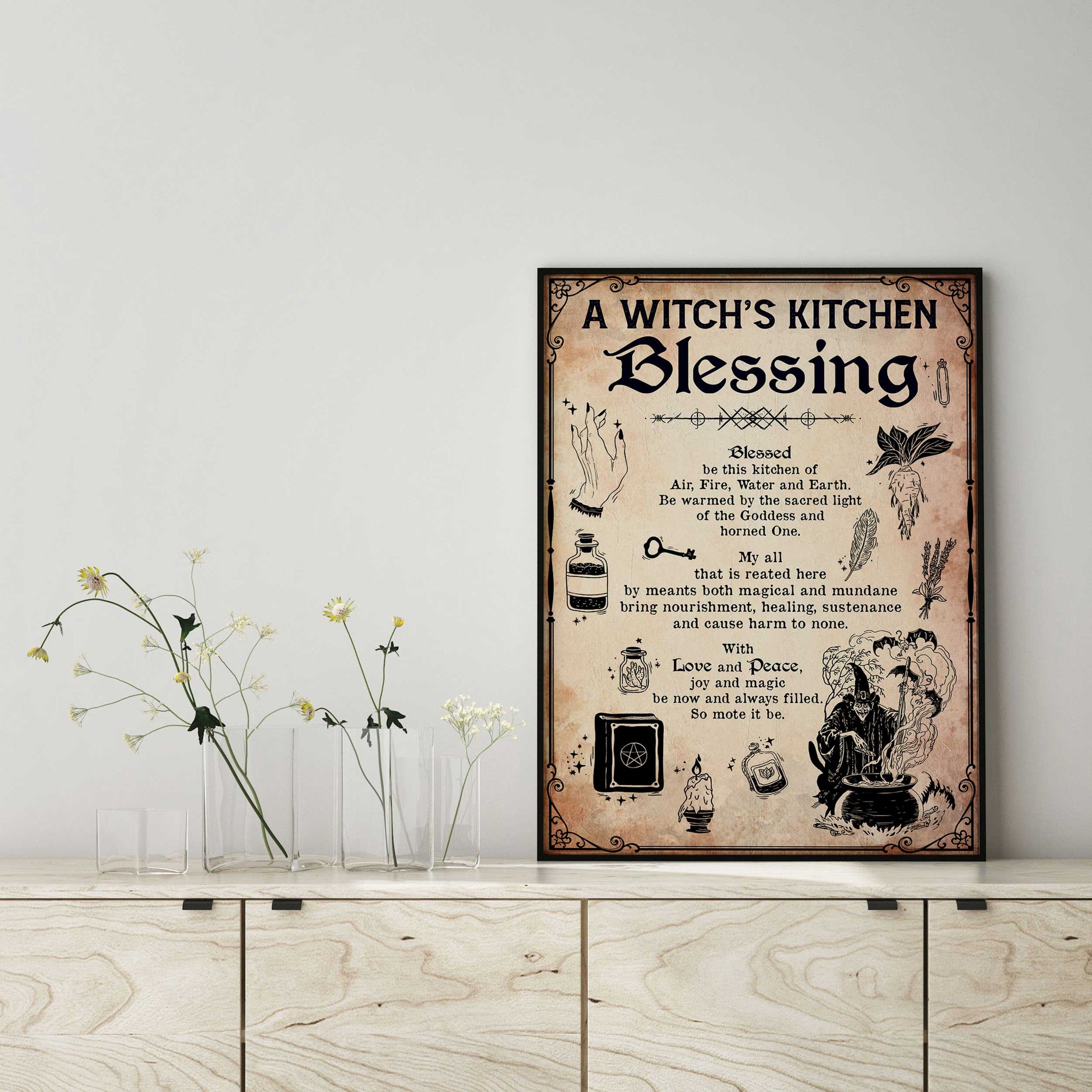Vintage Halloween A Witch is Kitchen Blessing-MH0308