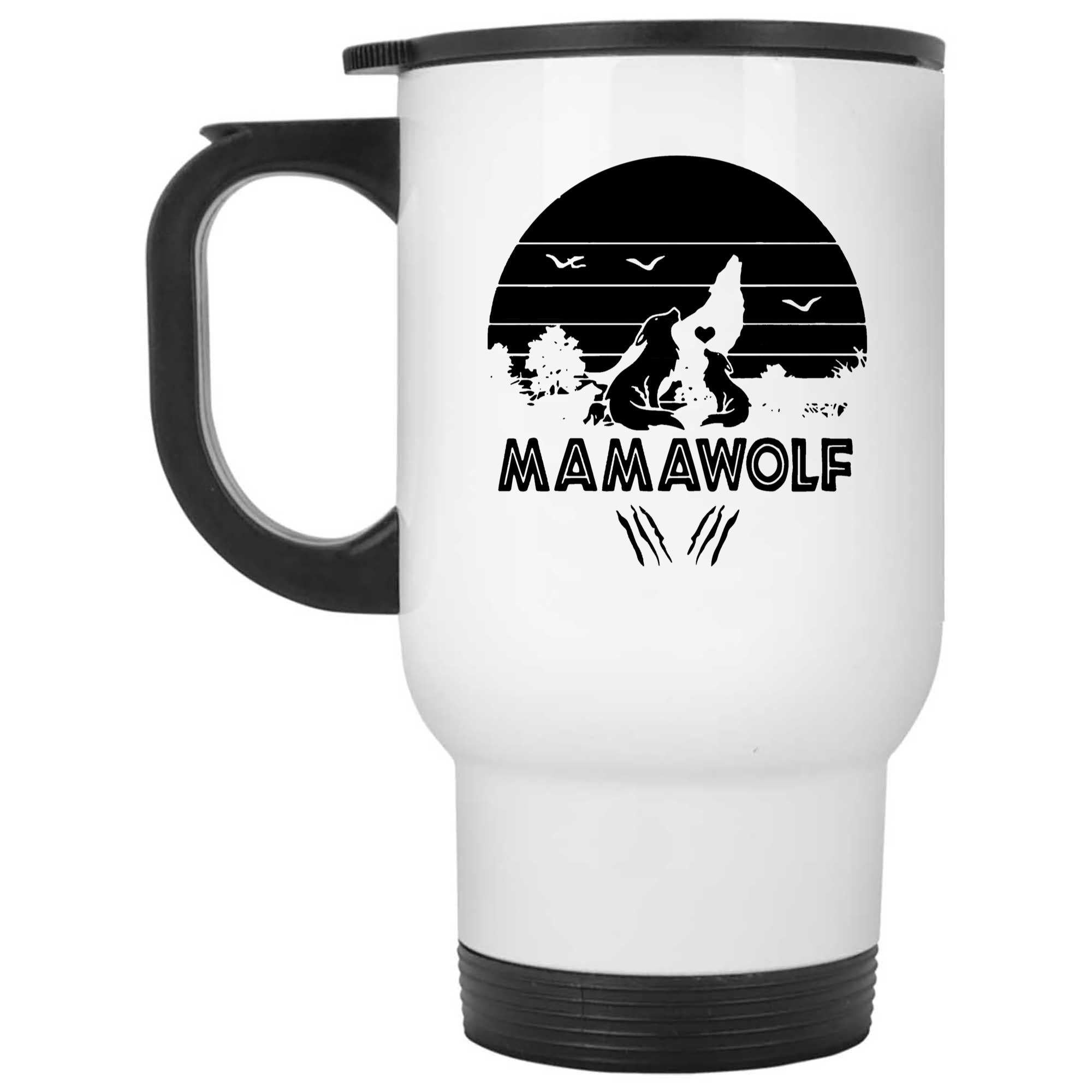 Skitongifts Funny Ceramic Novelty Coffee Mug Vintage Mamawolf Funny Wolf Mama n6d0X6i