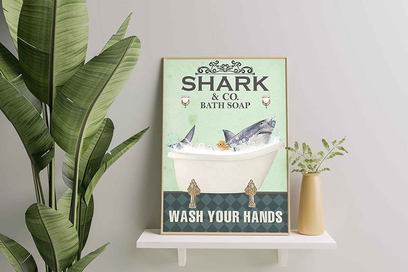 Vintage Bath Soap Established Wash Your Fins Shark-TT2411