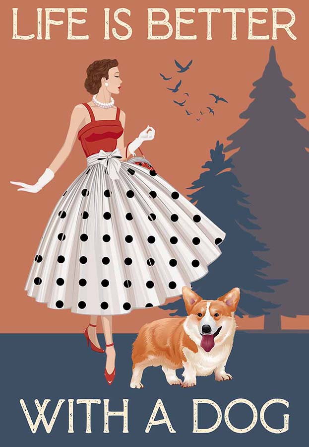 Vintage Girl Life Is Better With a Dog MH1109