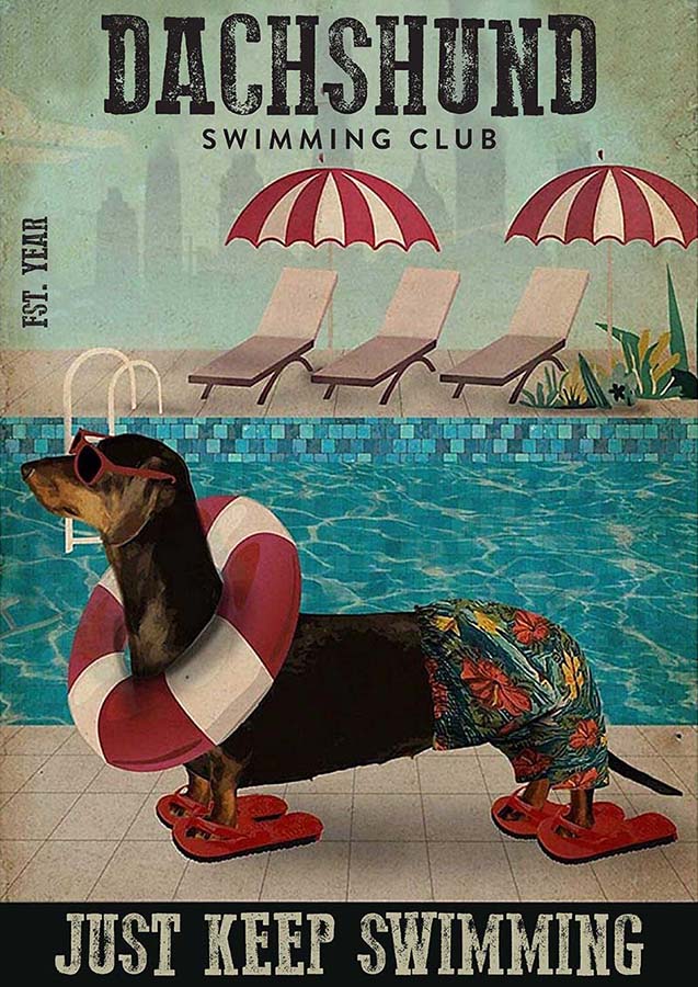 Vintage Golden Retriever Swimming Club Dog TT1509