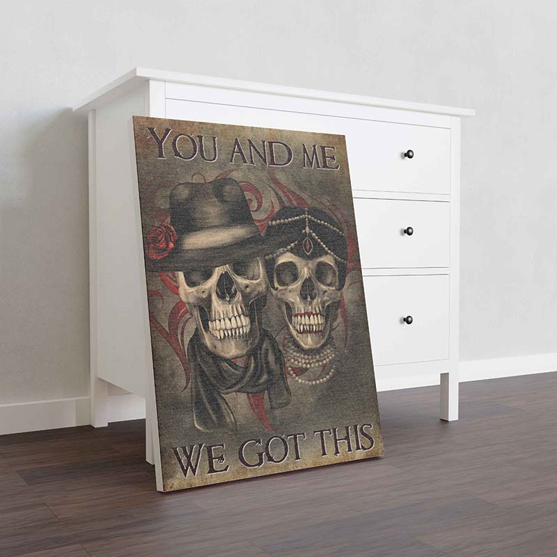 Vintage Halloween Couple Skull You And Me We Got This TT0909