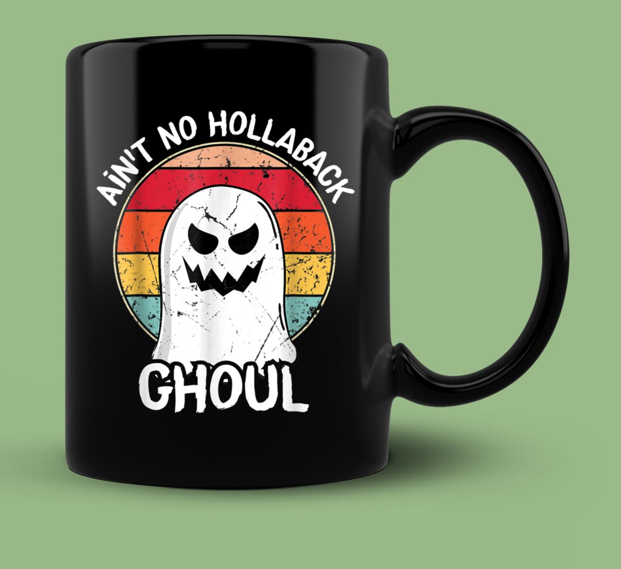 Skitongift Ceramic Novelty Coffee Mug Vintage Halloween Mugs Ain’t No Hollaback Ghoul Happy Halloween Boo