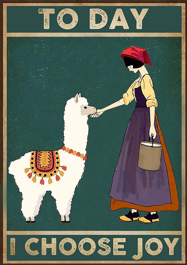 Vintage Today I Choose Joy Alpaca On Christmas TT2309