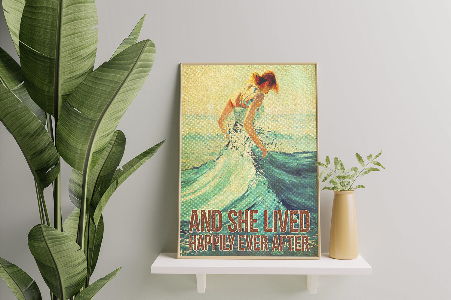 Vinteage Ocean and She Lived Happily Ever After Vertical-HH0308