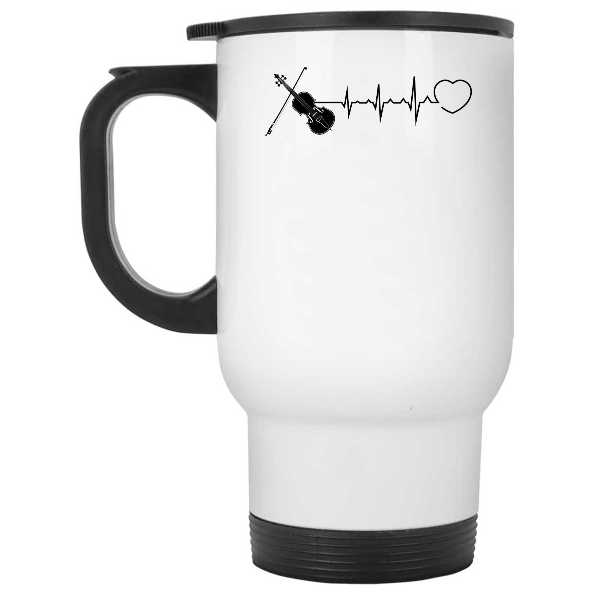 Skitongifts Funny Ceramic Novelty Coffee Mug Violin Heartbeat Nice b7odtKI