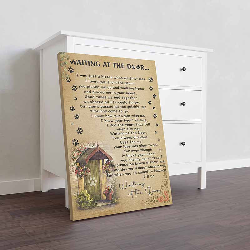 Waiting at The Door Cat Pet Poem for Cat Lover-HH2108