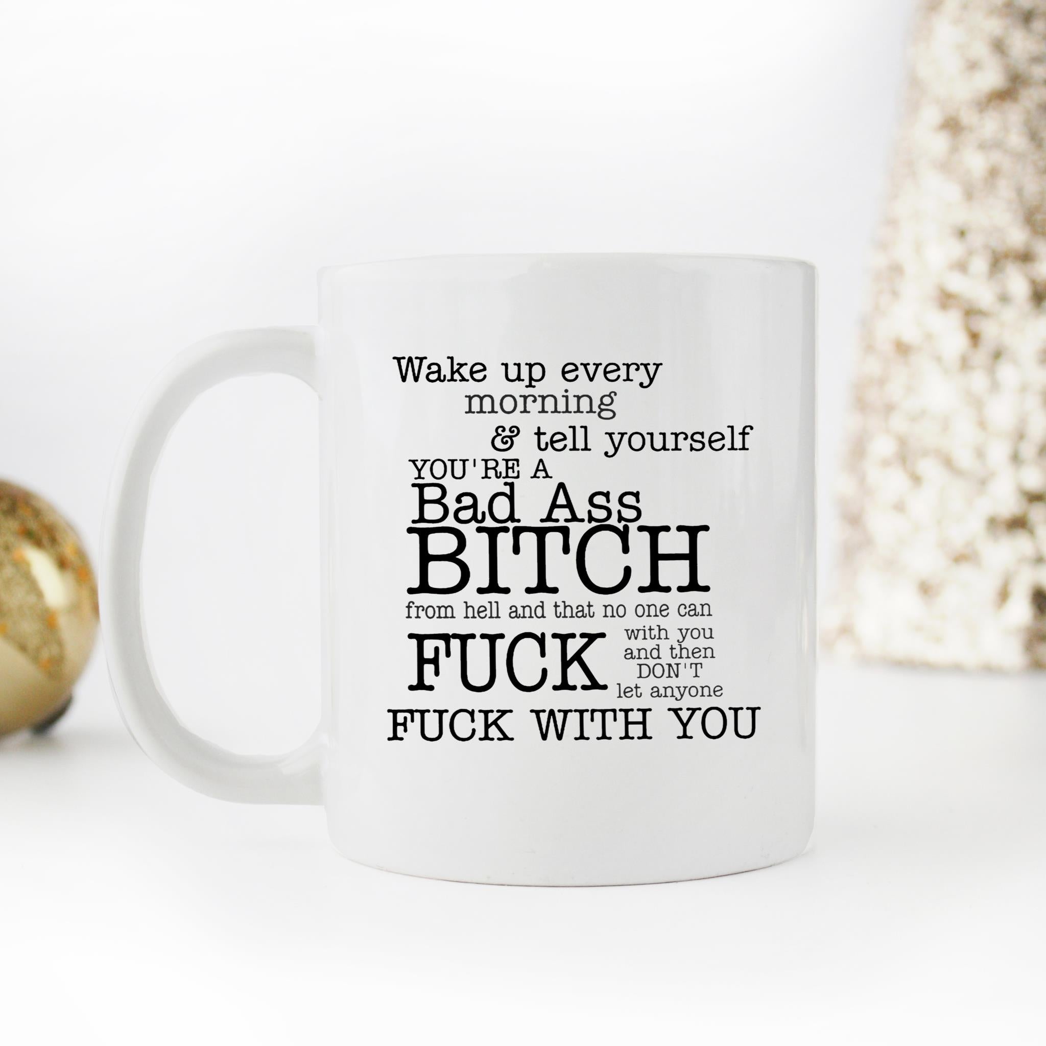 Skitongifts Funny Ceramic Novelty Coffee Mug Wake Up Every Morning And Tell Yourself tueif5J