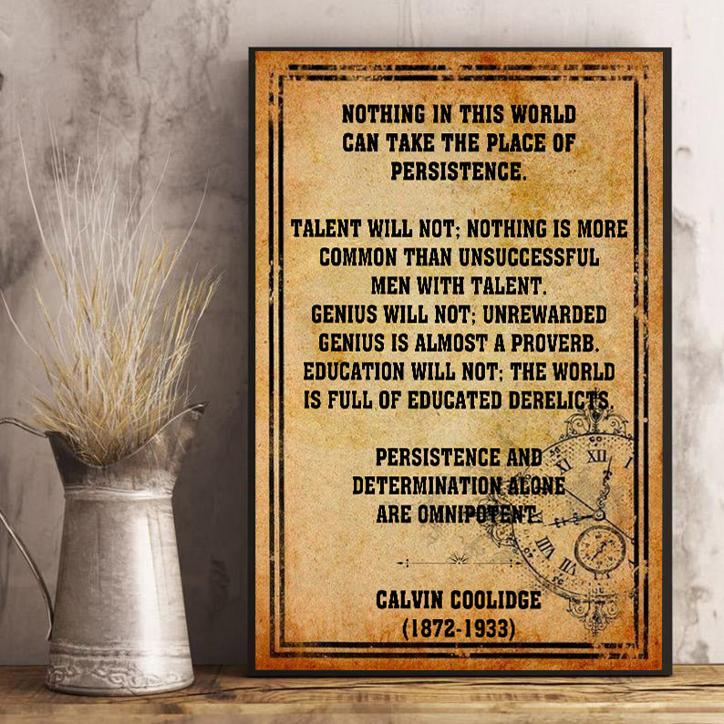 Wall Hanging Calvin Coolidge Persistence-VT1305