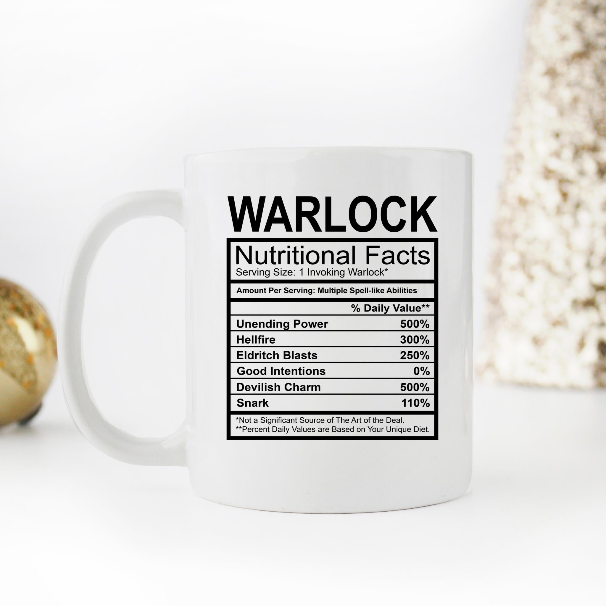 Skitongifts Funny Ceramic Novelty Coffee Mug Warlock Nutritional Facts PptK0P4