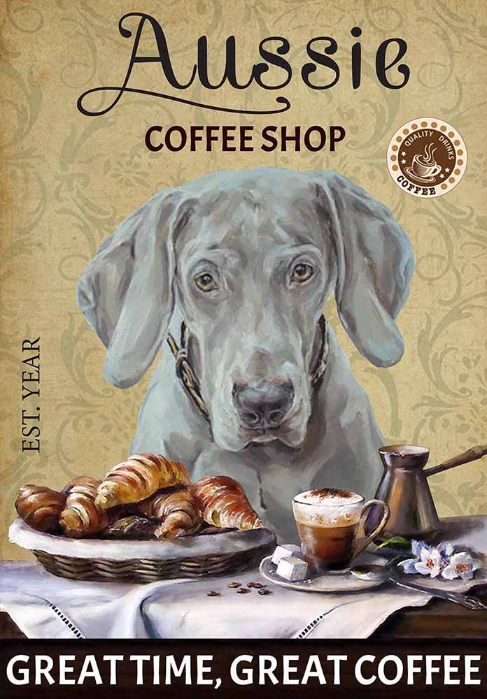 Weimaraner Dog Coffee Shop-TT3008