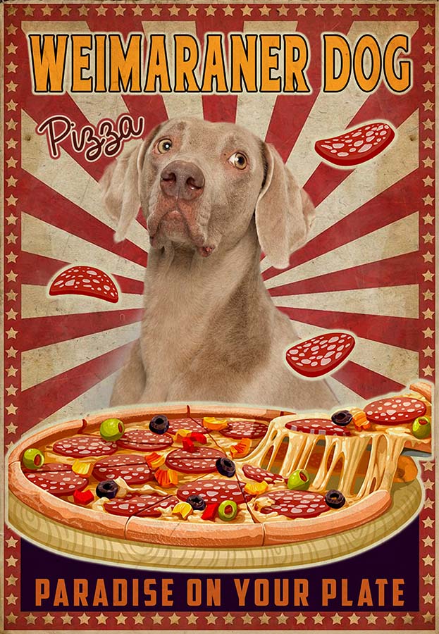 Weimaraner  dog  - Pizza Paradise On Your Plate-MH2109