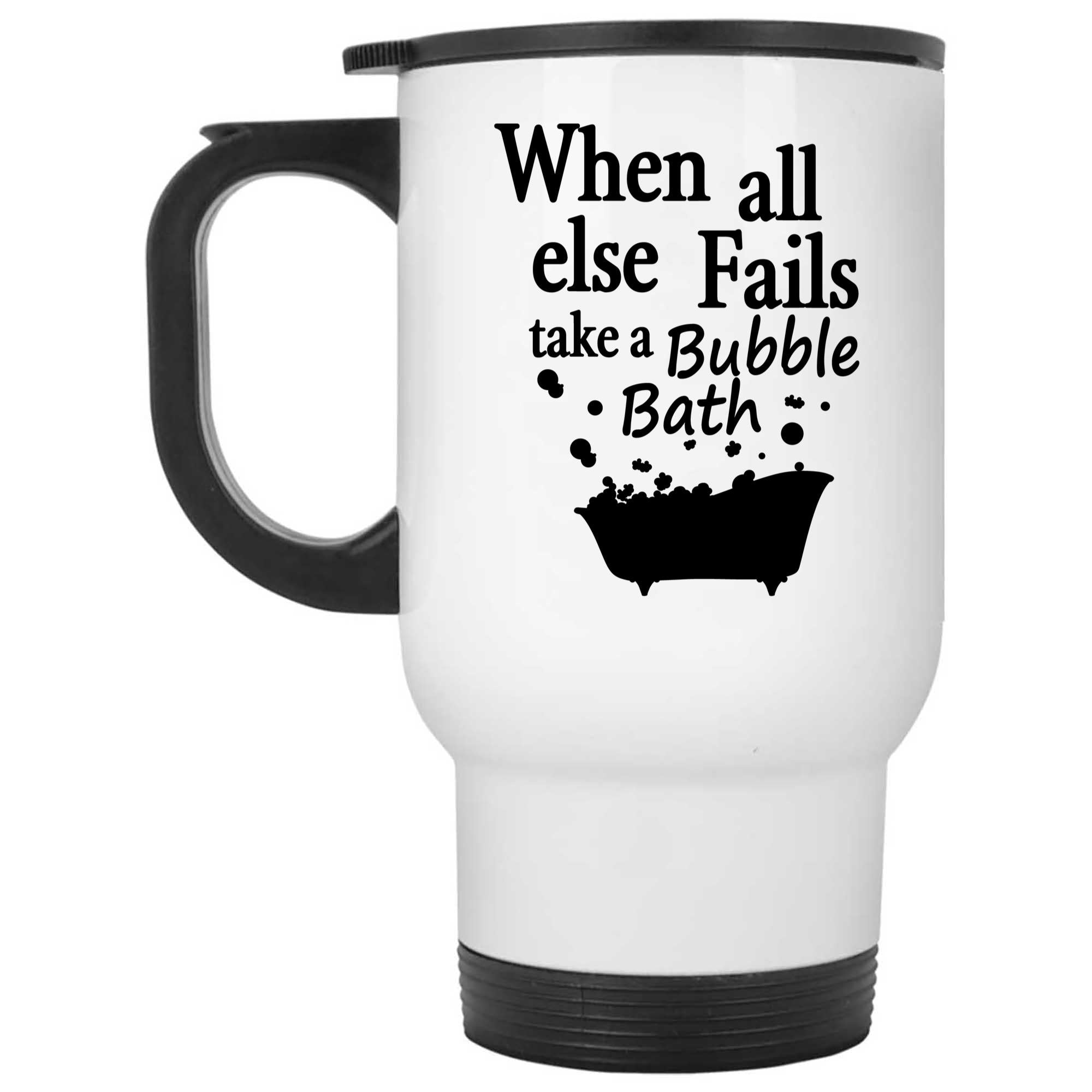 Skitongifts Funny Ceramic Novelty Coffee Mug When All Else Fails Take A Bubble Bath 3aPZgW9