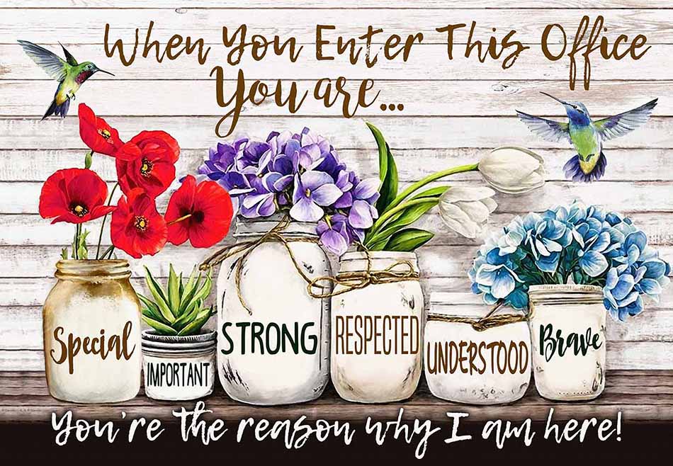When You Enter This Office Workplace Motivation Quote Slogan Sunflower-MH2308