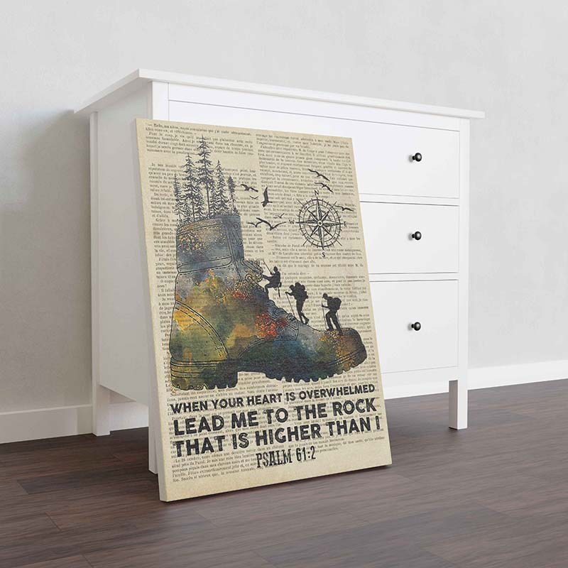 Skitongifts Wall Decoration, Home Decor, Decoration Room When Your Heart Is Overwhelmed Lead Me To The Rock That Is Higher Than I-TT1701