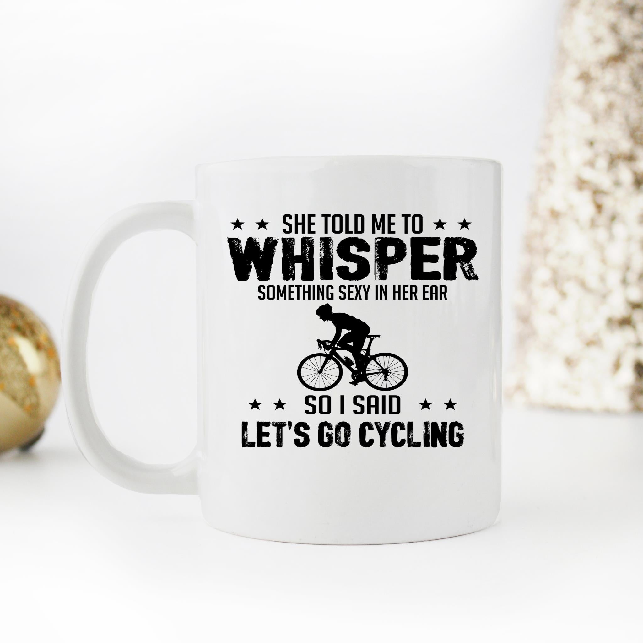 Skitongifts Funny Ceramic Novelty Coffee Mug Whisper Something Sexy Cycling TG9cmGv