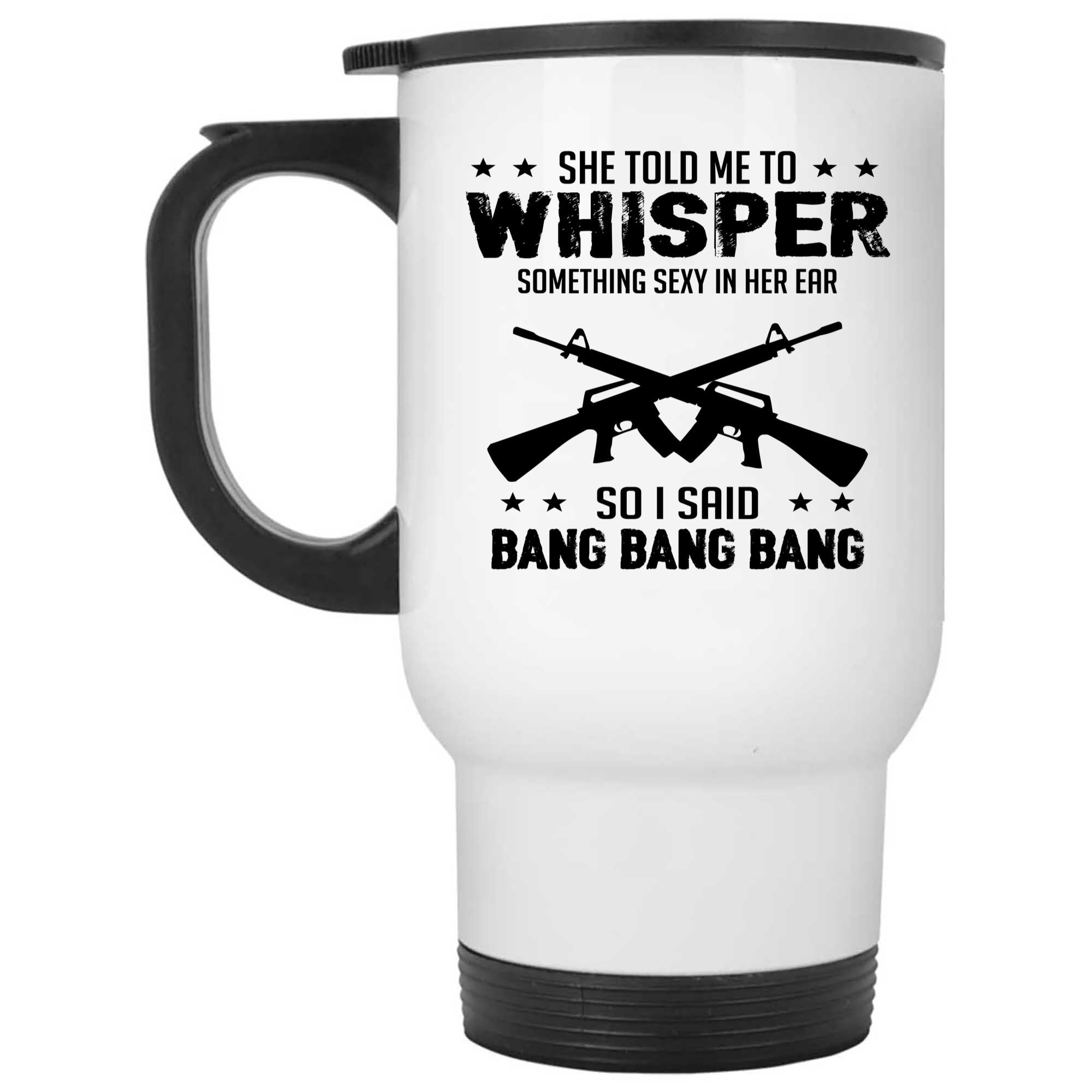 Skitongifts Funny Ceramic Novelty Coffee Mug Whisper Something Sexy Gun g1dC0U6