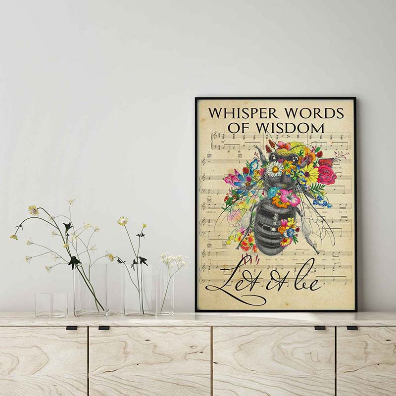 Skitongifts Wall Decoration, Home Decor, Decoration Room Whisper Words Of Wisdom Let It Be TT2102