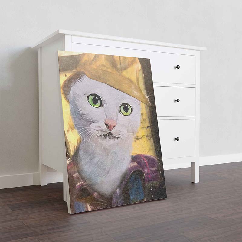 Skitongifts Wall Decoration, Home Decor, Decoration Room White Short Hair Cat Plumber-TT1012