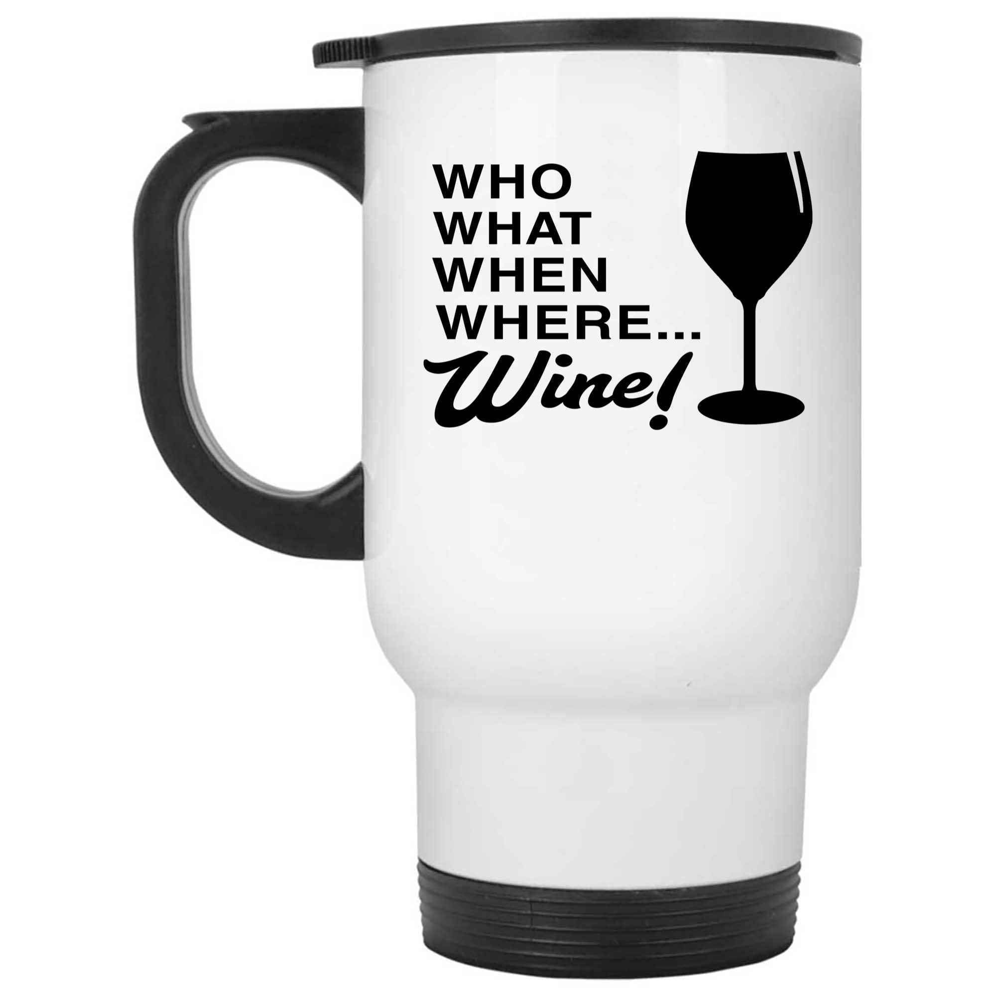 Skitongifts Funny Ceramic Novelty Coffee Mug Who What When Where Wine 6ouZE3T
