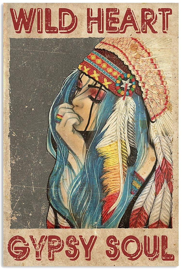 Wild Heart Gypsy Soul Proud Inspiring Motivatin Quote Slogan Tribal Girl Woman