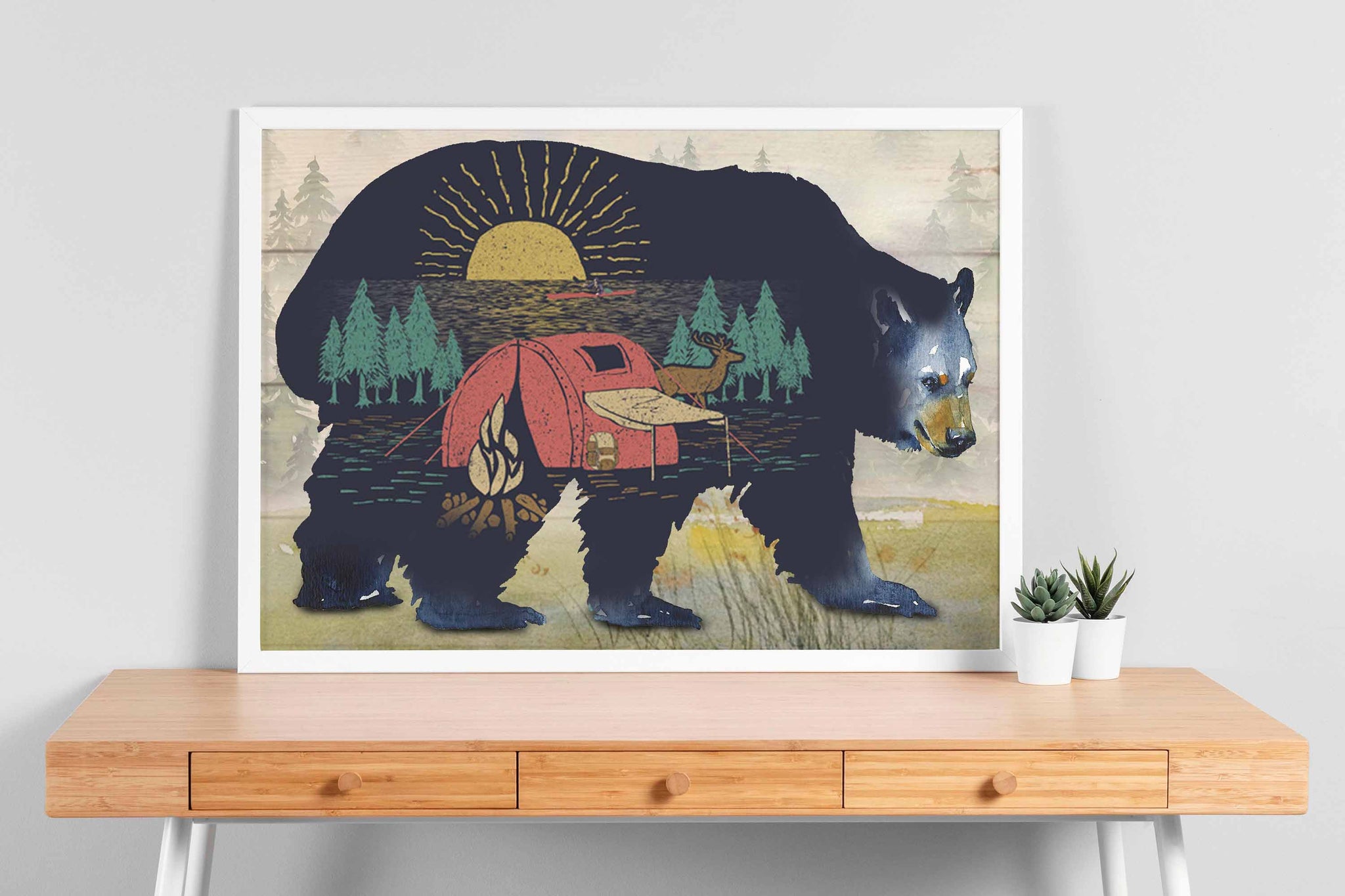 Wilderness Camping Lover Art Print Hiking Trekking Mountains-TT0308