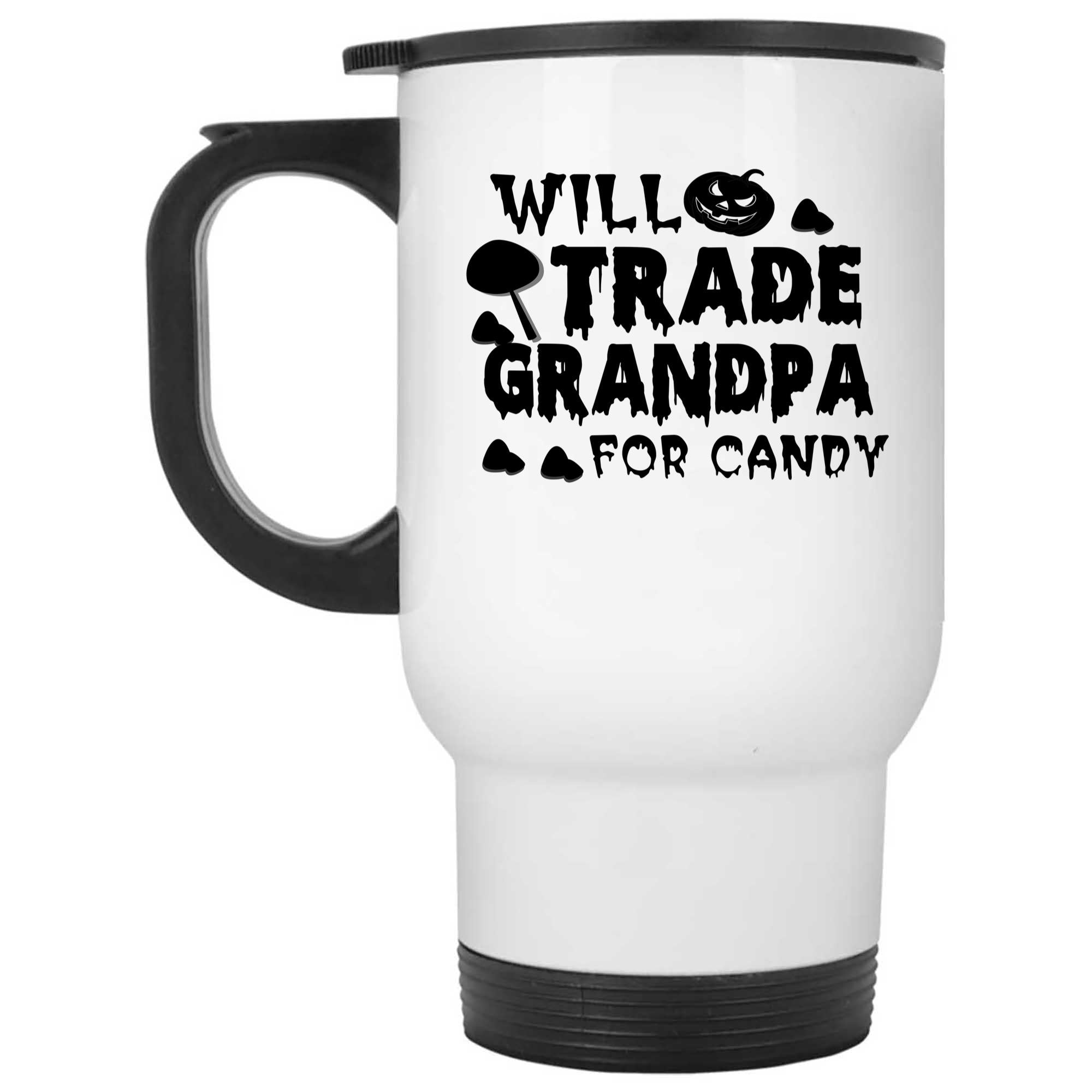 Skitongifts Funny Ceramic Novelty Coffee Mug Will Trade Grandpa For Candy Corn Funny Halloween iwhPv4n