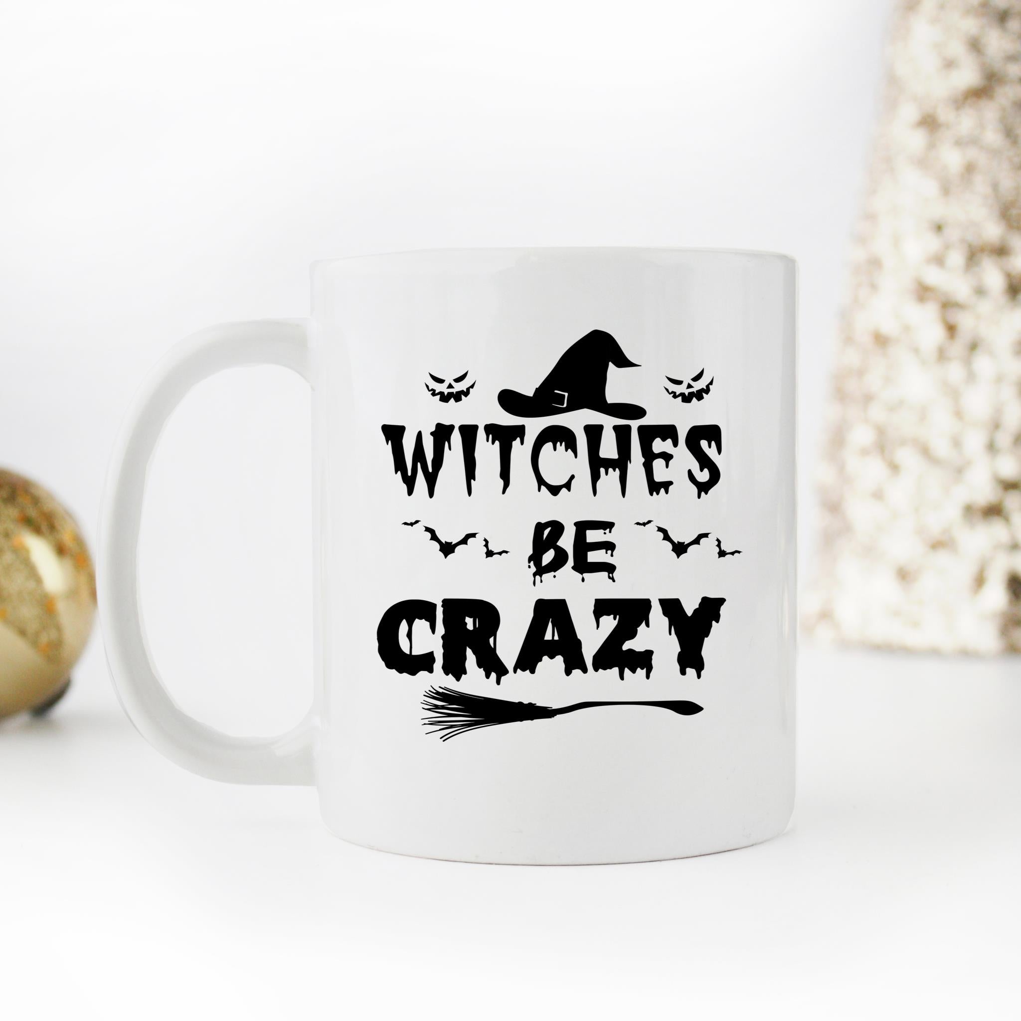 Skitongifts Funny Ceramic Novelty Coffee Mug Witches Be Crazys, Halloween Costume, Halloween 2POLiNF