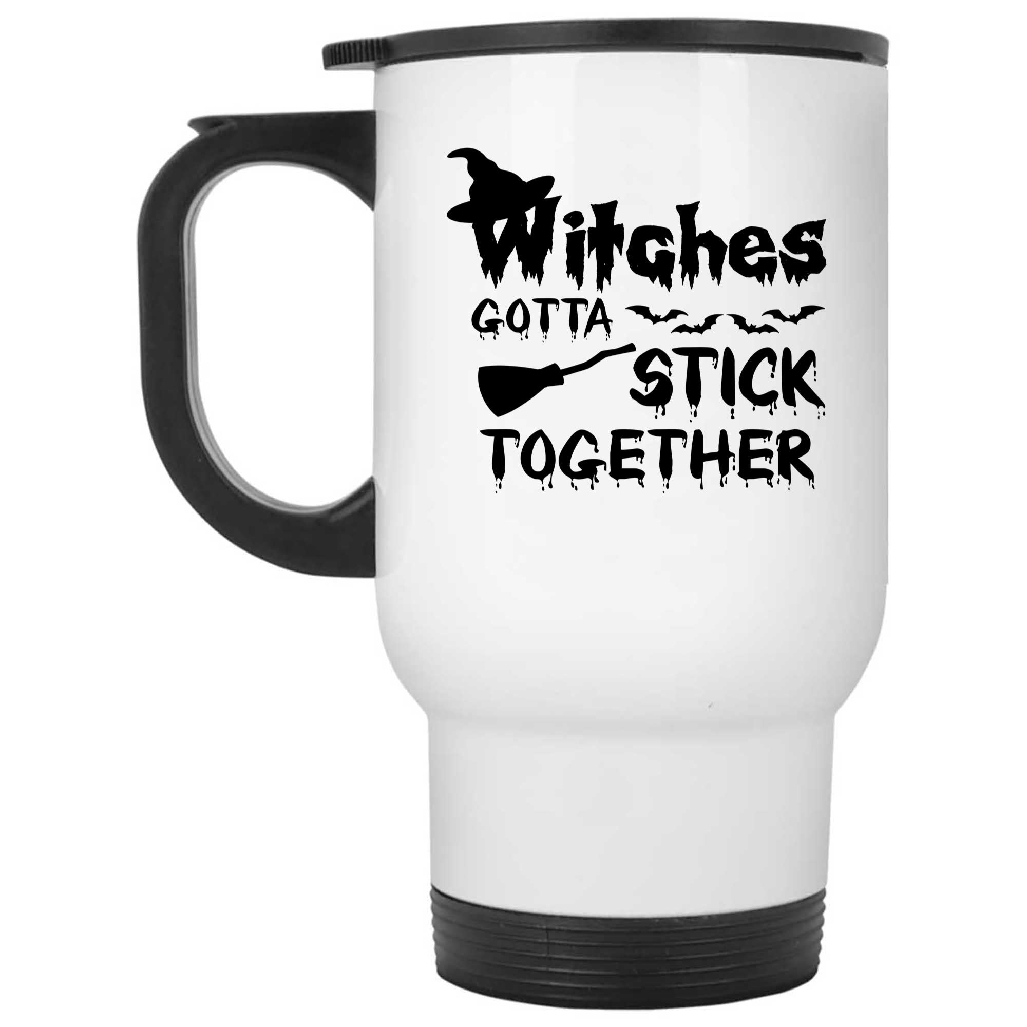 Skitongifts Funny Ceramic Novelty Coffee Mug Witches Gotta Stick Together Funny Halloween M6MOVSx