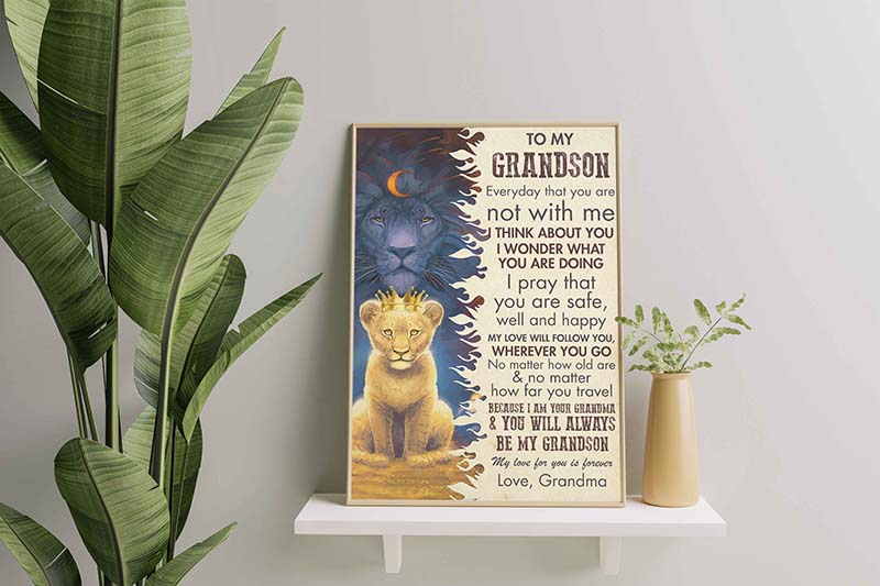 With To My Grandson Everyday That You Are Not With Me I Think About You Lion-TT1801