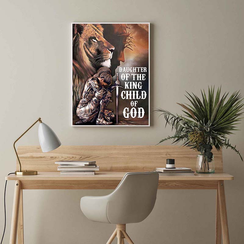Skitongifts Wall Decoration, Home Decor, Decoration Room Woman Lion Daughter of The King Child of God-TT2603