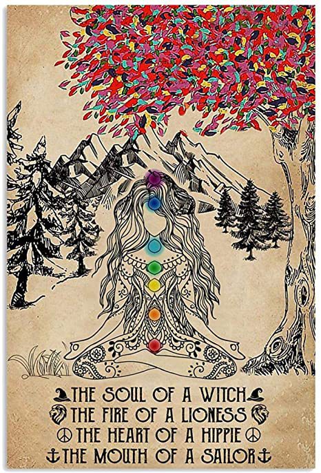 Women Natural Forest Soul Of A Witch Fire Of A Lioness Heart Of A Hippie Mouth Of A Sailor Portrait Poster