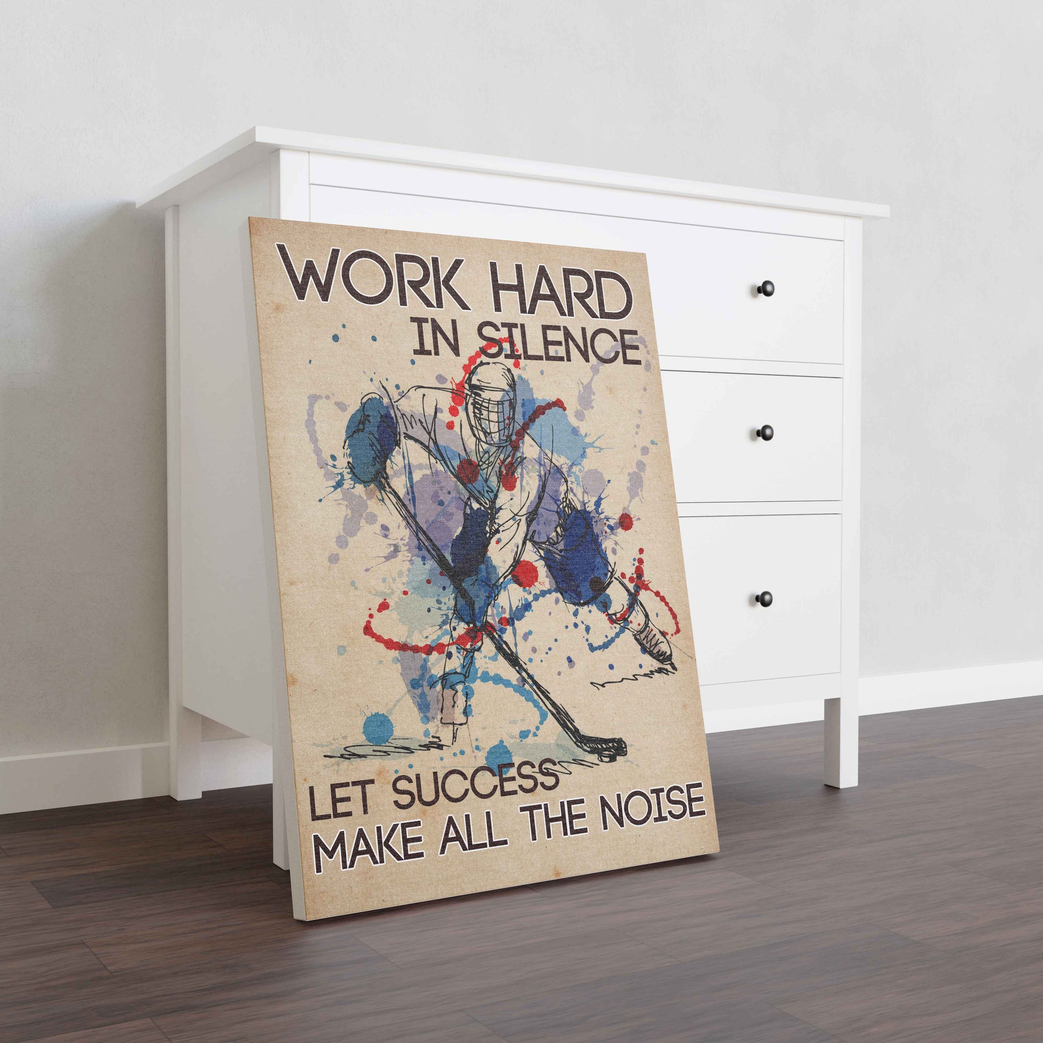 Skitongifts Wall Decoration, Home Decor, Decoration Room Work Hard In Silence Let Success Make All The Noise-TT1301