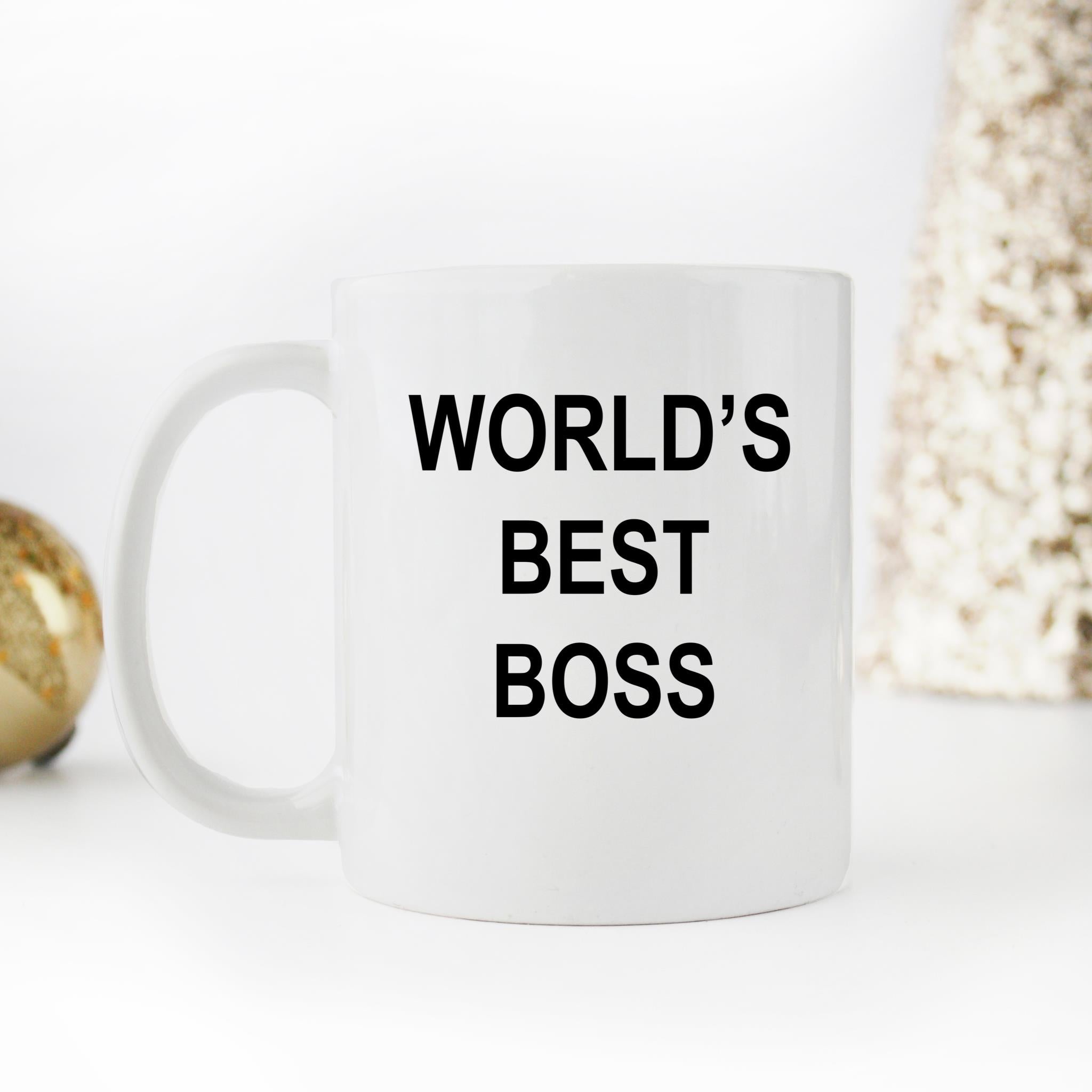 Skitongifts Funny Ceramic Novelty Coffee Mug World’s Best Boss The Office Tv Show GYNUFsy