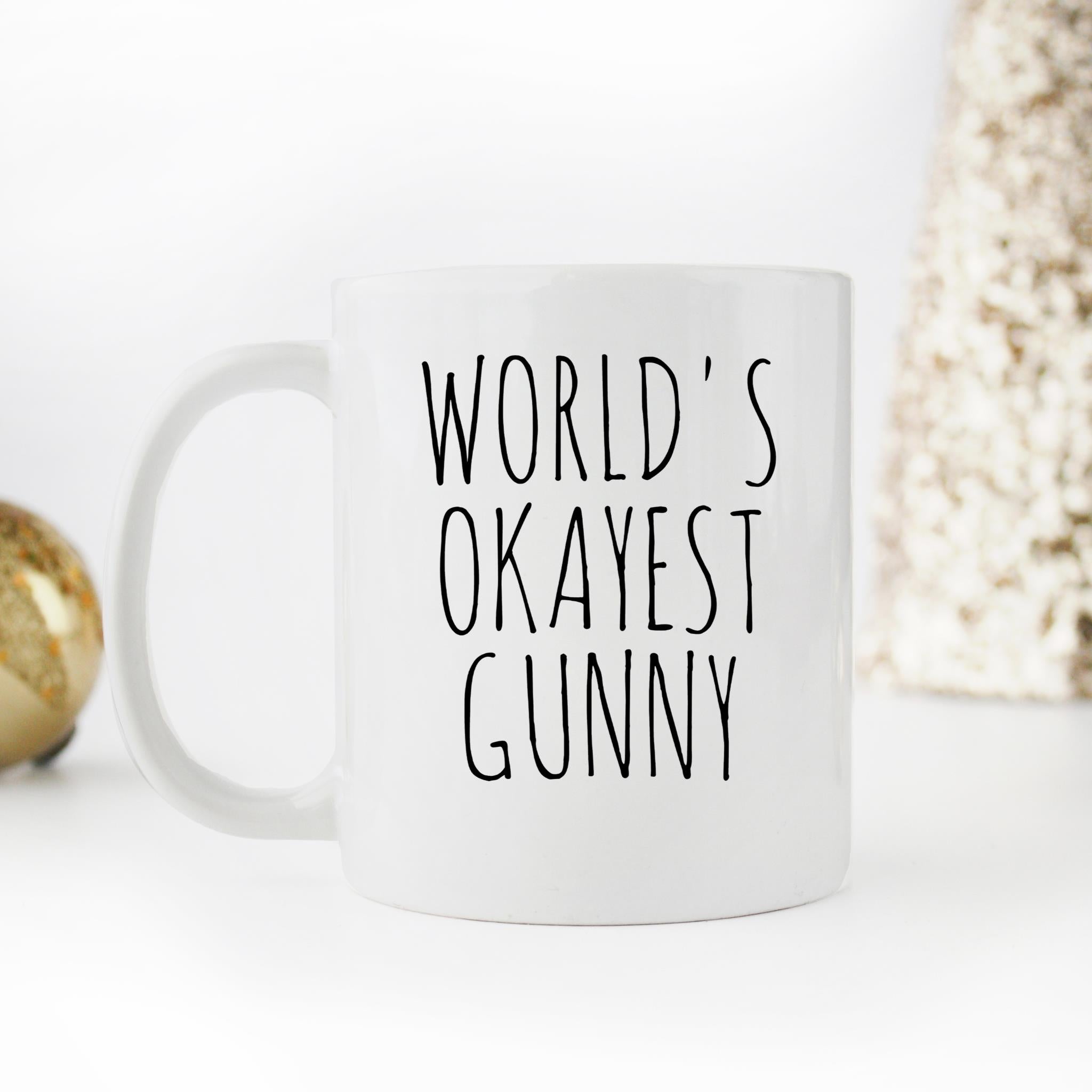 Skitongifts Funny Ceramic Novelty Coffee Mug World's Okayest Gunny Most Okay Okest Funny Marine Corp Gunnery Sergeant Military Joke Gag RfoQPiQ
