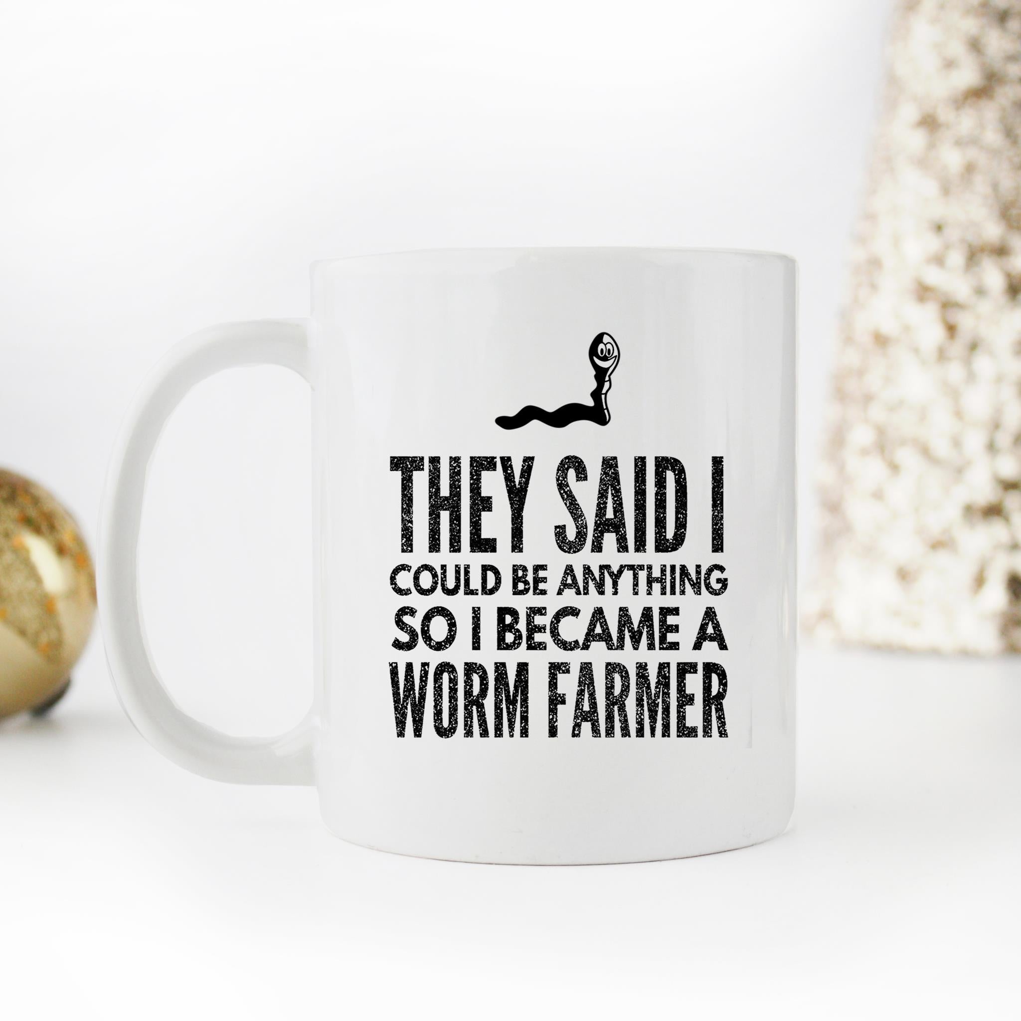 Skitongifts Funny Ceramic Novelty Coffee Mug Worm Farm Funny Idea For Farmers Birthday uqIvXkr
