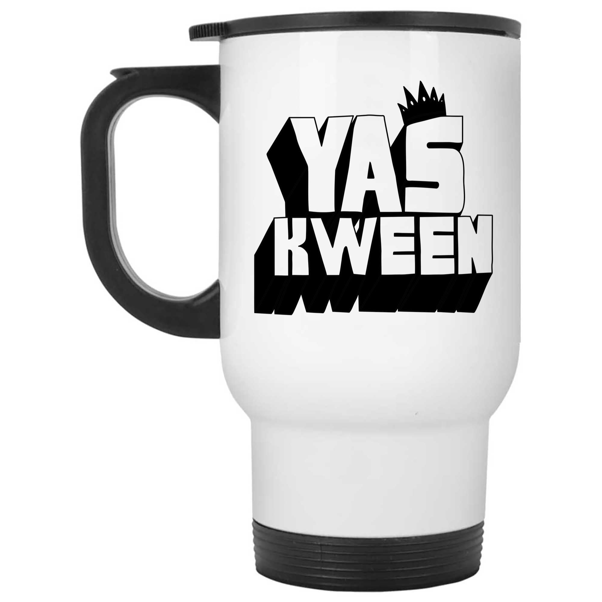 Skitongifts Funny Ceramic Novelty Coffee Mug Yas Kween Yas Queen Ilana Wexler Abbi Abrams Lincoln Nyc Armisen For Broad City Fans 14PeLxm
