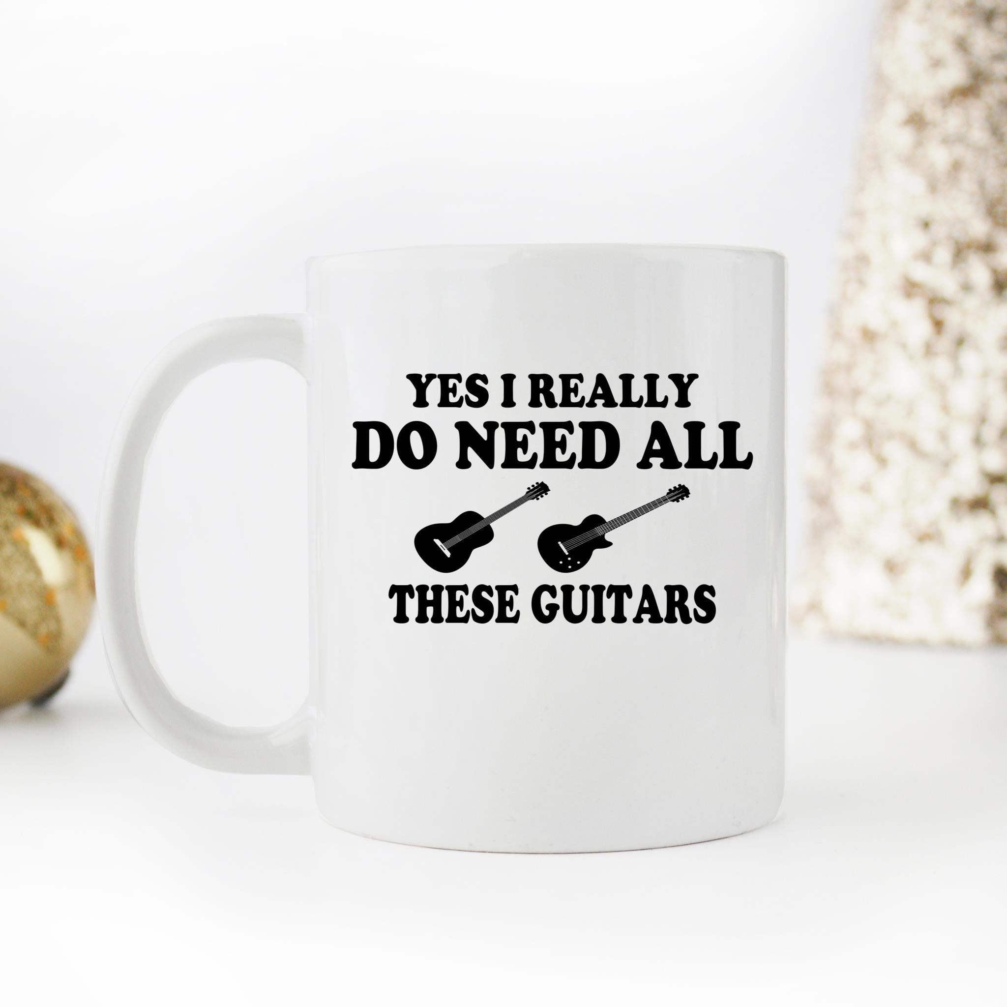 Skitongifts Funny Ceramic Novelty Coffee Mug Yes I Really Do Need All These Guitars xzgnMsz