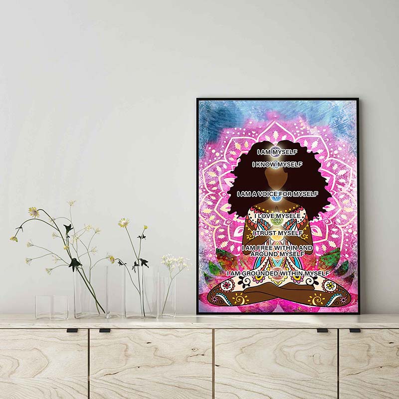 Yoga Black Girl I Am Myself I Know Myself I Am-TT3003