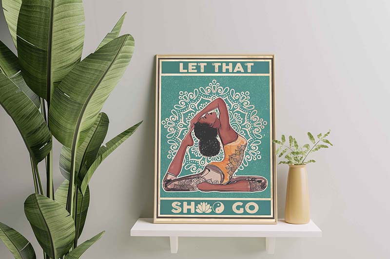 Yoga Girl Let That Sh t Go Vintage Namaste Mandala Pattern Rose-TT1311