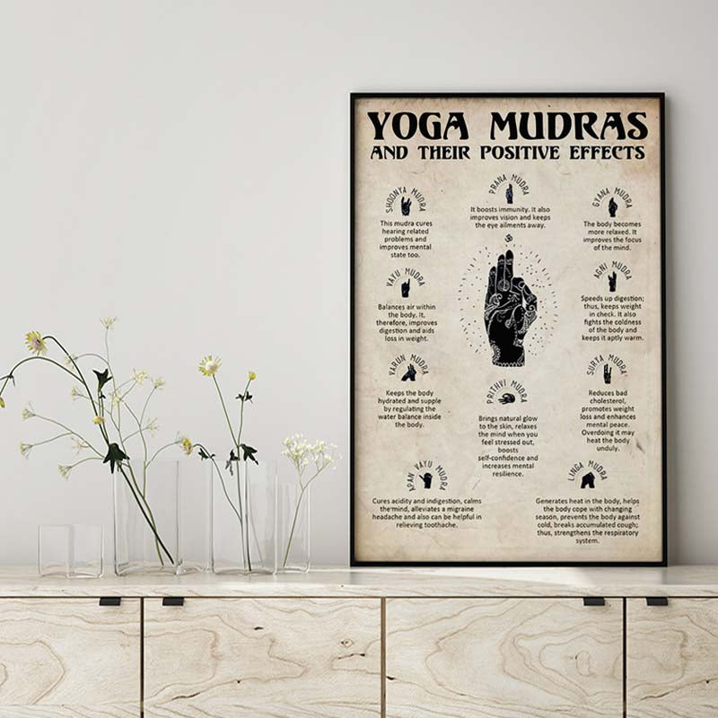 Skitongifts Wall Decoration, Home Decor, Decoration Room Yoga Mudras And Their Positive Effects Portrait Home Perfect-MH2309