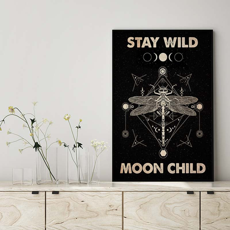 Yoga Stay Wild Moon Child Dragonfly Vintage MH1609