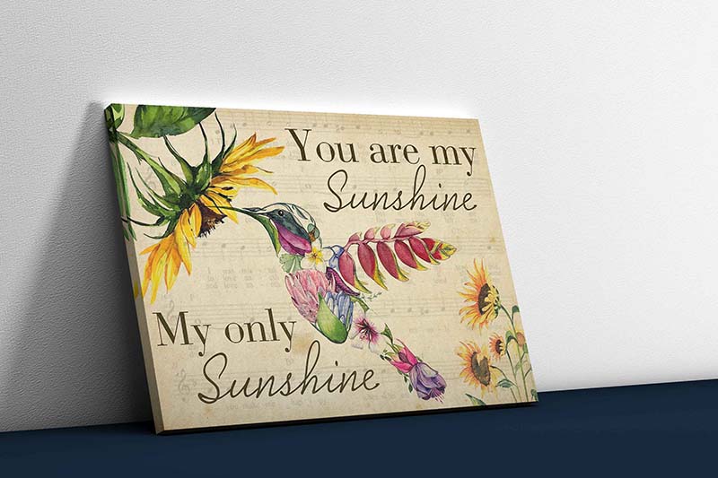 Skitongifts Wall Decoration, Home Decor, Decoration Room You Are My Sunshine My Only Sunshine Hummingbird TT1412